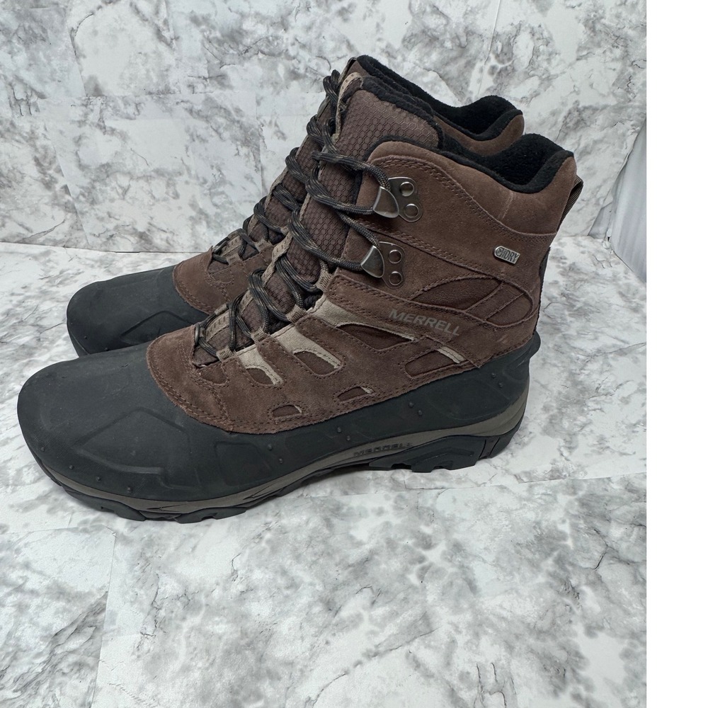 Merrell Mens Espresso Waterproof Insulated Winter Hiking Boots J21147 Size 14